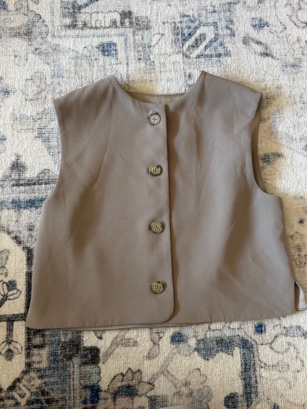 Aritzia Taupe Button-Front Women's Vest